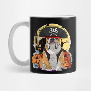 English Bulldog Happy Halloween Pirate Costume Mug